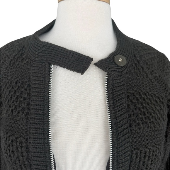 Hartford Black Wool Crew Neck Women's Cardigan Jacket Size Small - Picture 3 of 9